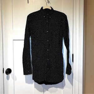 ZANEROBE 7 Foot Black Oxford Shirt XS Long
